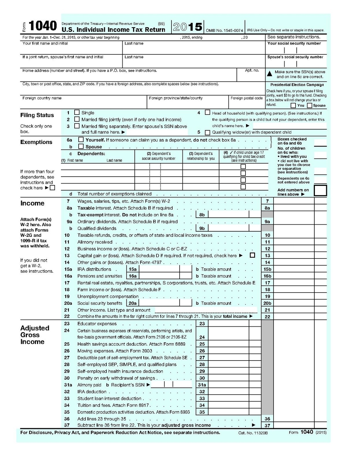 1040 2018 Internal Revenue Service Free Printable Irs 1040 Forms 