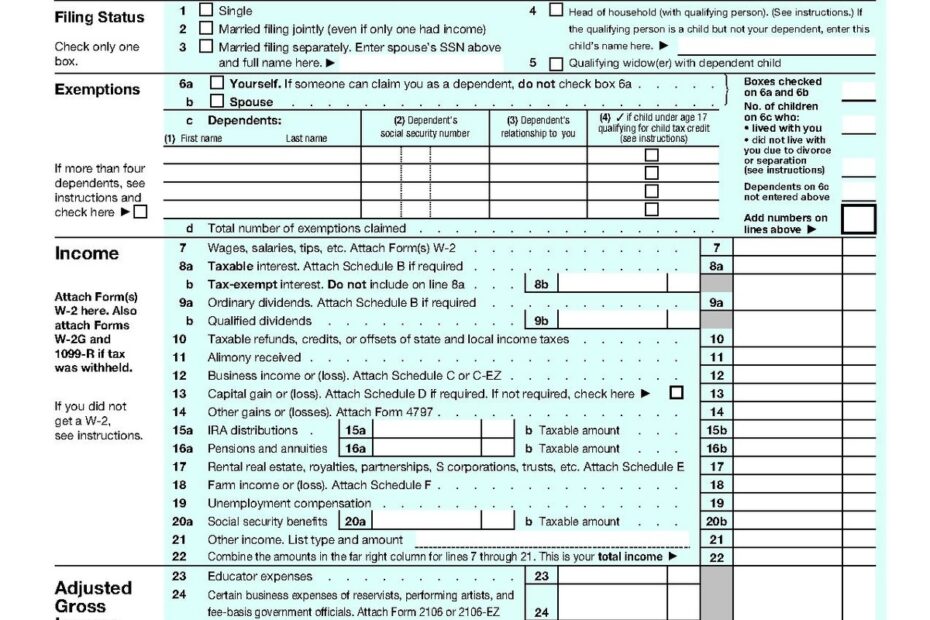 1040 2018 Internal Revenue Service Free Printable Irs 1040 Forms