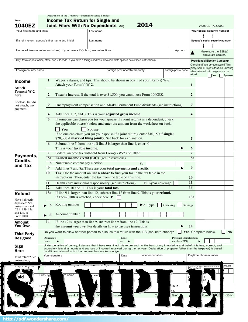 1040 Ez Form 2023 Printable Printable Forms Free Online