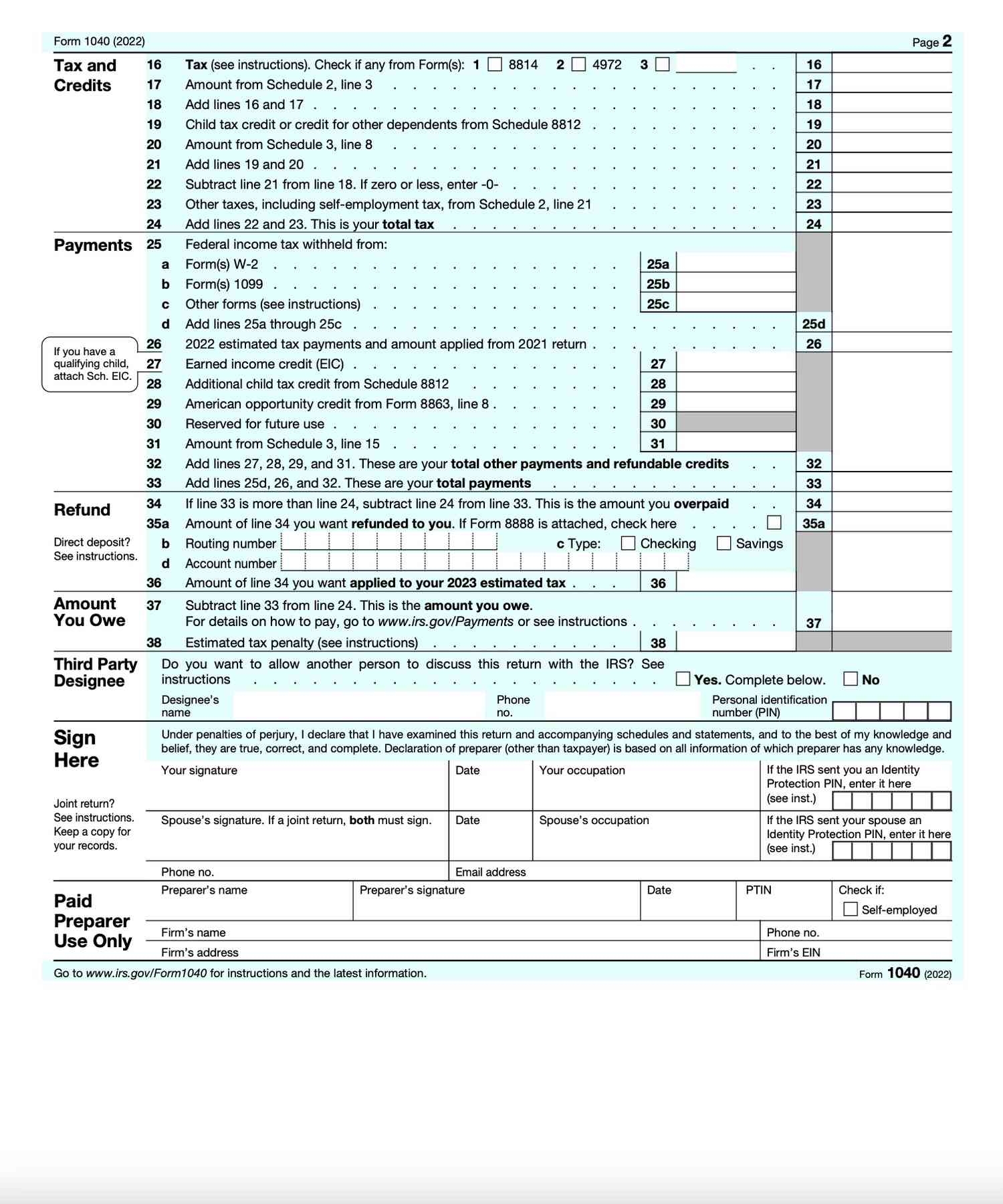 1040 Long Form 2023 Printable Forms Free Online