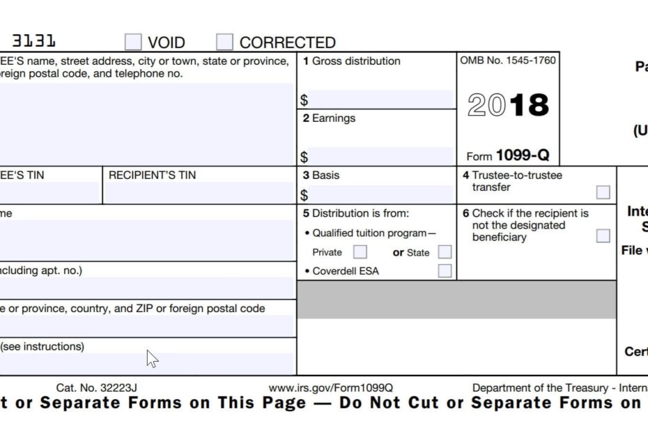 1099 Form 2023 Printable Free Pdf One Page