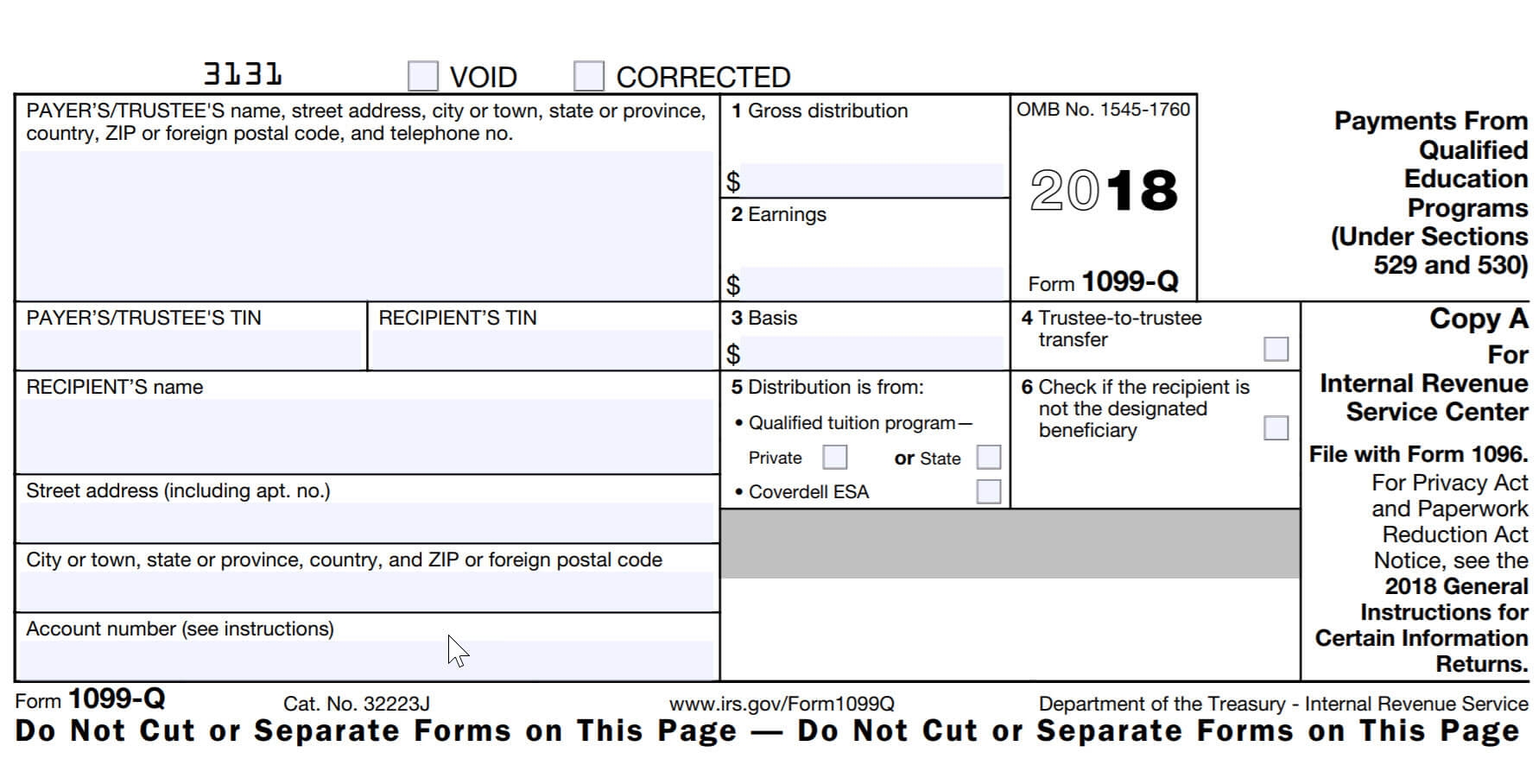1099 Form 2023 Printable Free Pdf One Page