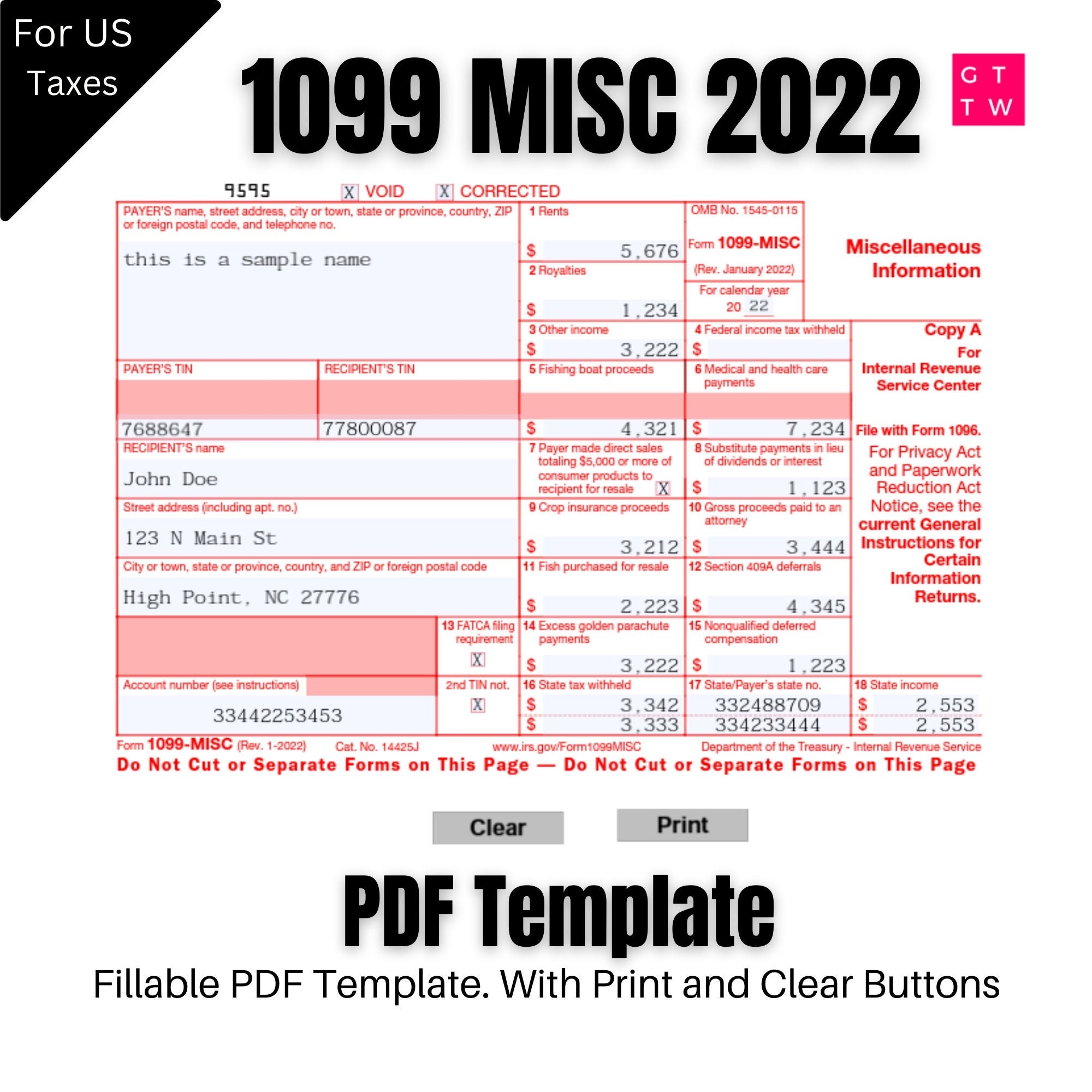 1099 Irs Form Printable Printable Free Templates