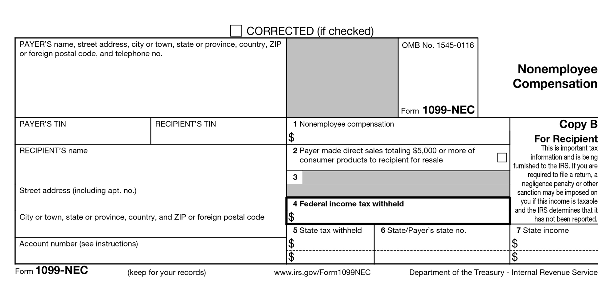 1099 Nec Form 2022 Printable Printable Word Searches