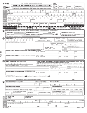 2004 Form NY MV 82 Fill Online Printable Fillable Blank PdfFiller