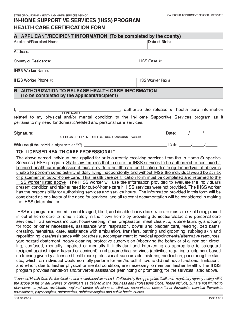 2011 Form CA SOC 873 Fill Online Printable Fillable Blank PdfFiller