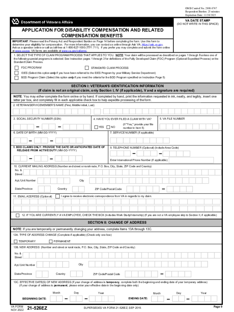 2022 2025 Form VA 21 526EZ Fill Online Printable Fillable Blank 