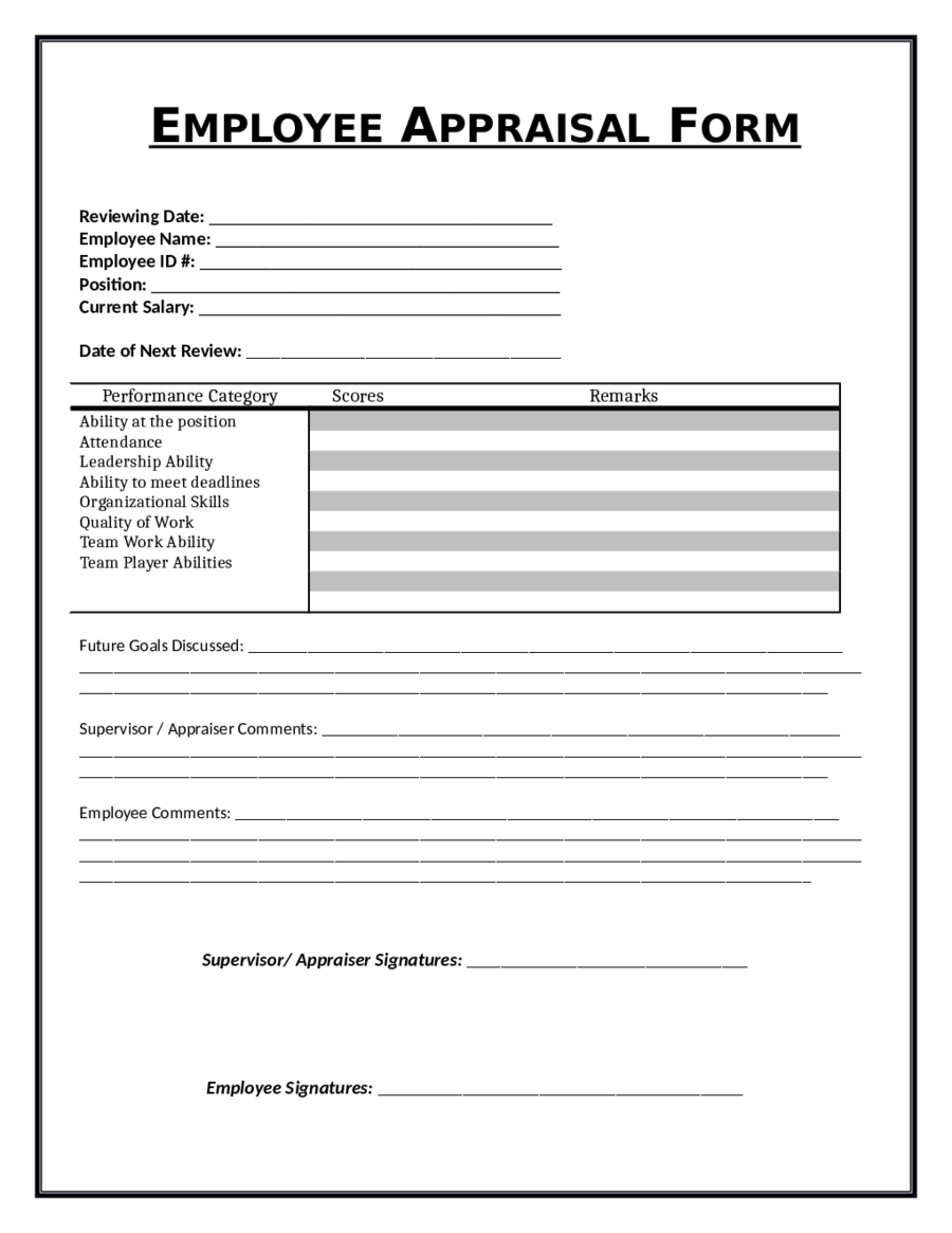 2025 Employee Evaluation Form Fillable Printable PDF Forms Handypdf