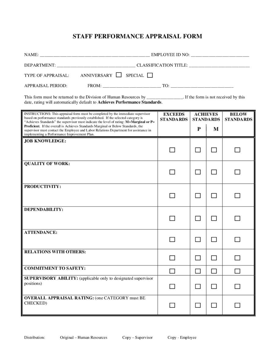 2025 Employee Evaluation Form Fillable Printable PDF Forms Handypdf