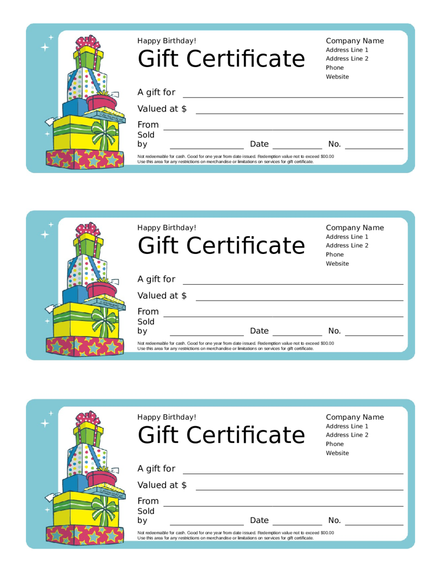 2025 Gift Certificate Form Fillable Printable PDF Forms Handypdf