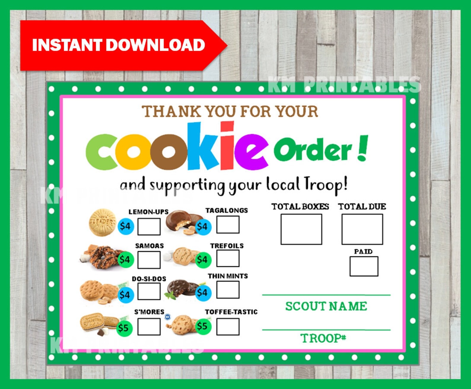 2025 Girl Scout Cookie Sheet Lilian D Broughton