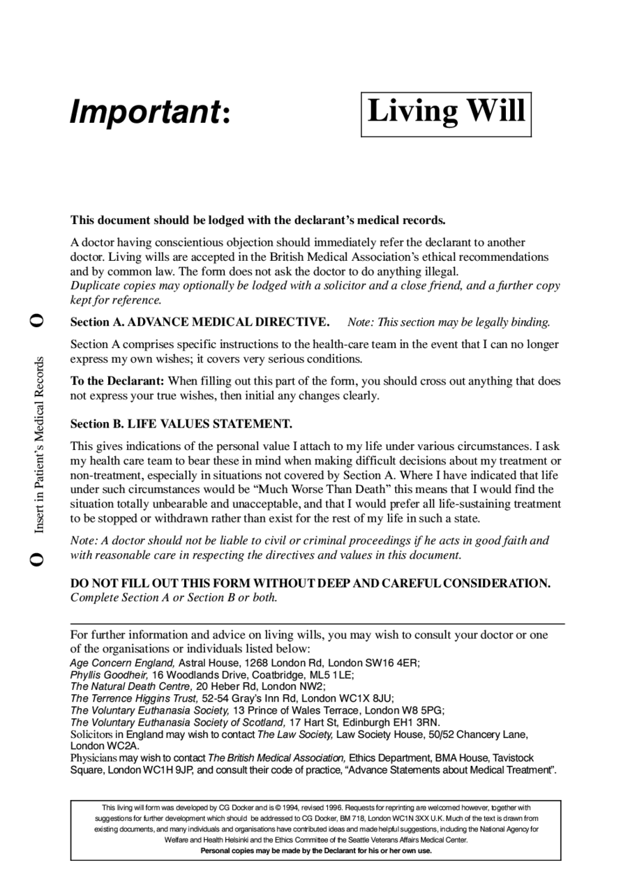 2025 Living Will Form Fillable Printable PDF Forms Handypdf