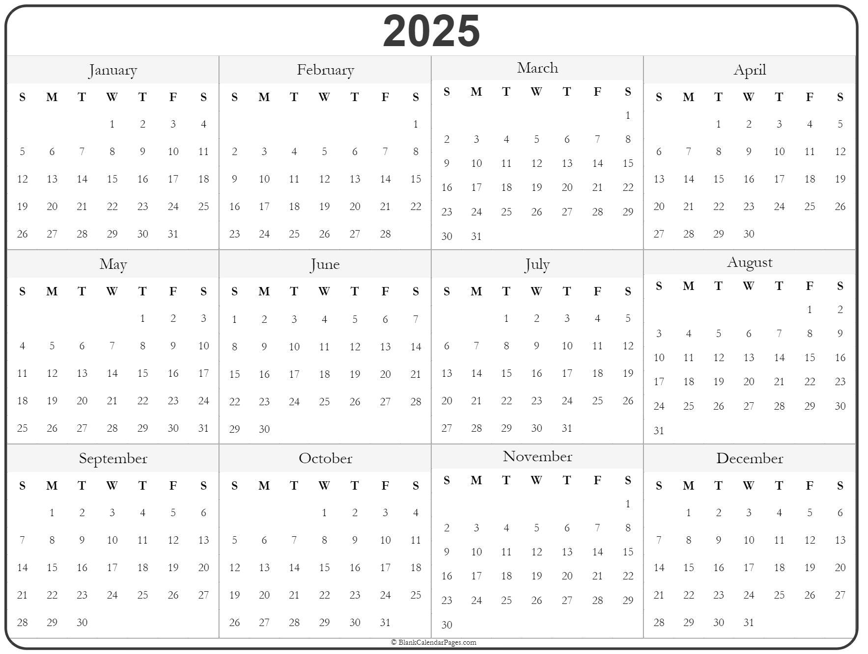 2025 Photo Calendar Printable Mary C Hinkle