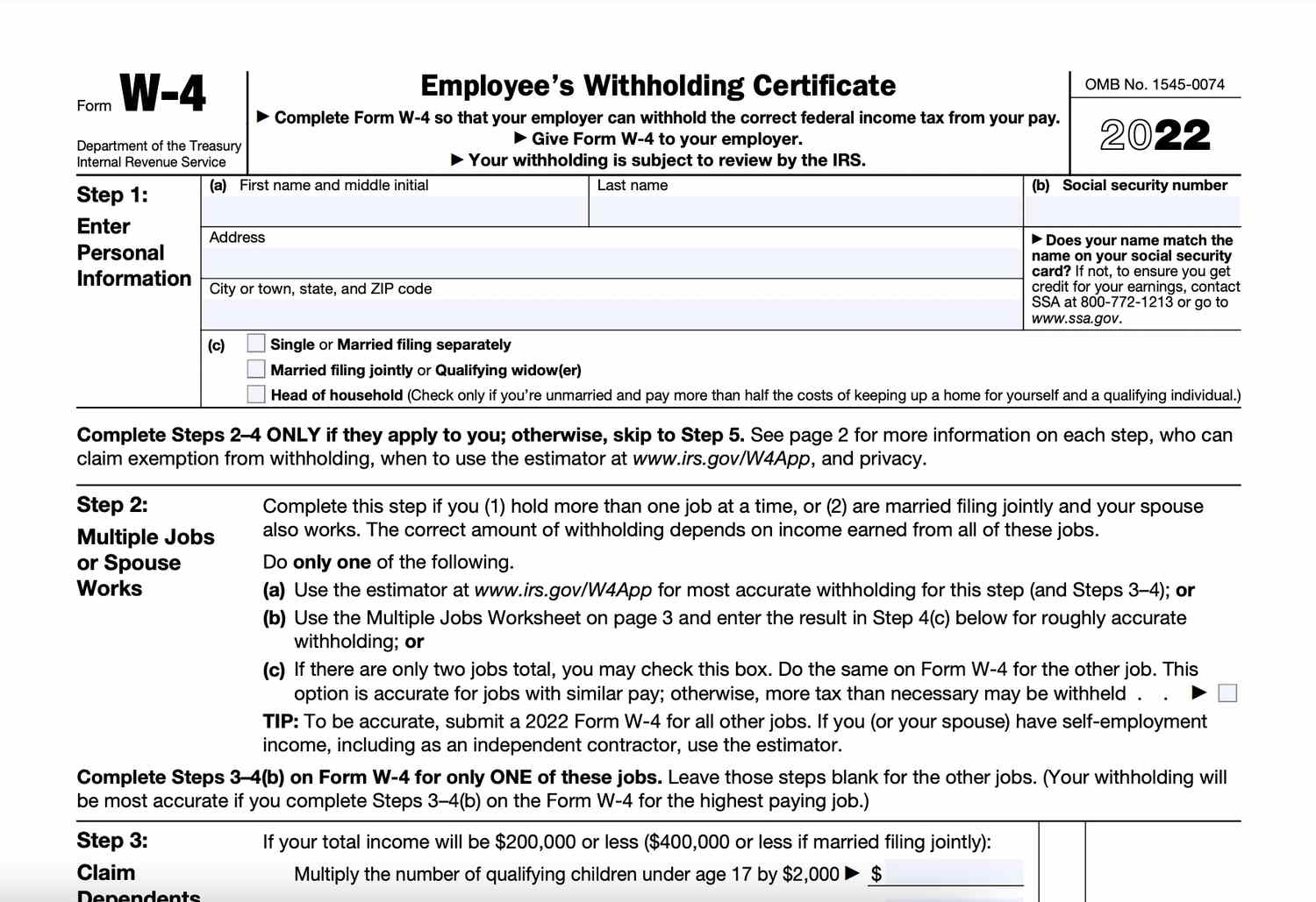 2025 W 4 Employee 39 s Withholding Certificate Robert A Pack