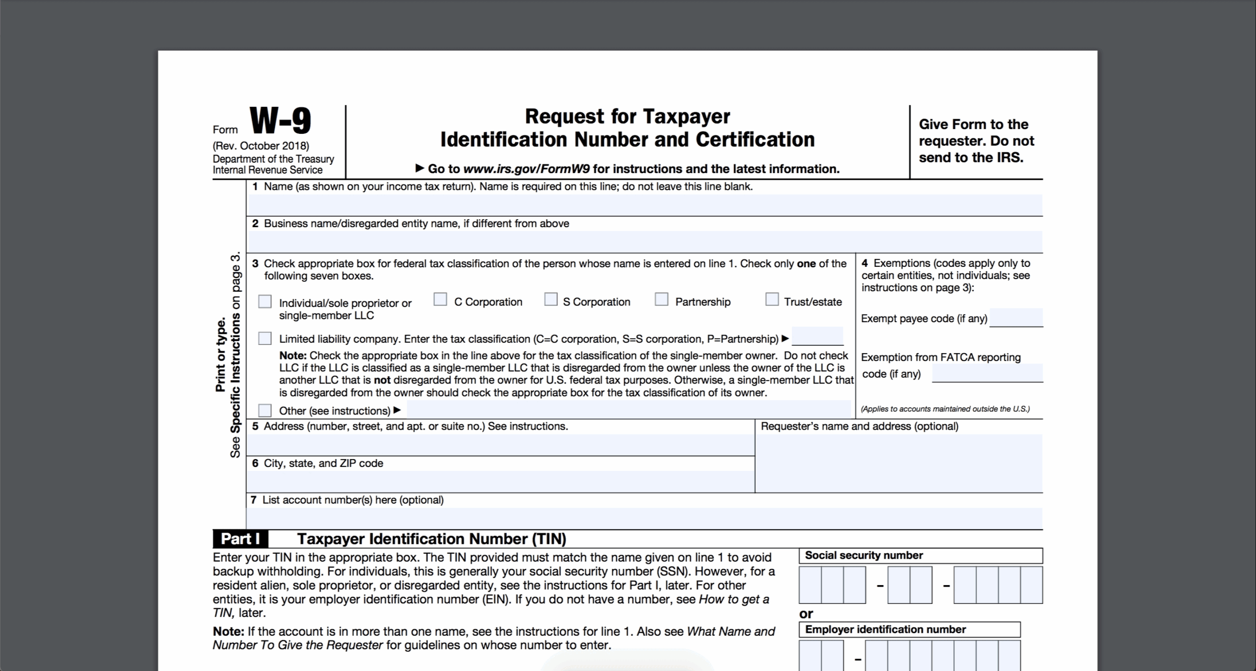 2025 W 9 Form Printable Alex A Skene