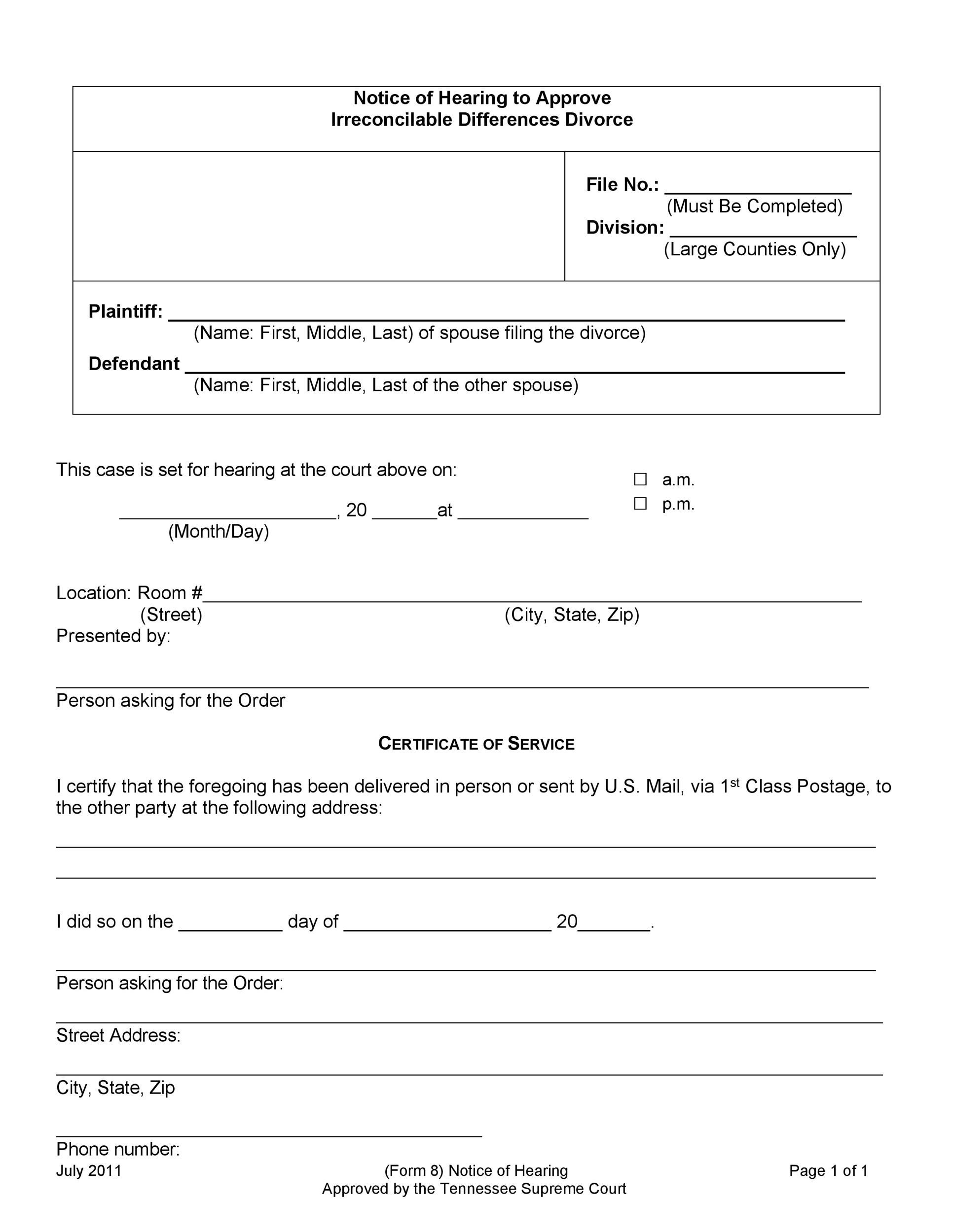 40 Free Divorce Papers Printable Template Lab