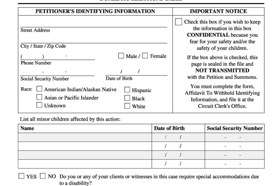 40 Free Divorce Papers Printable Template Lab