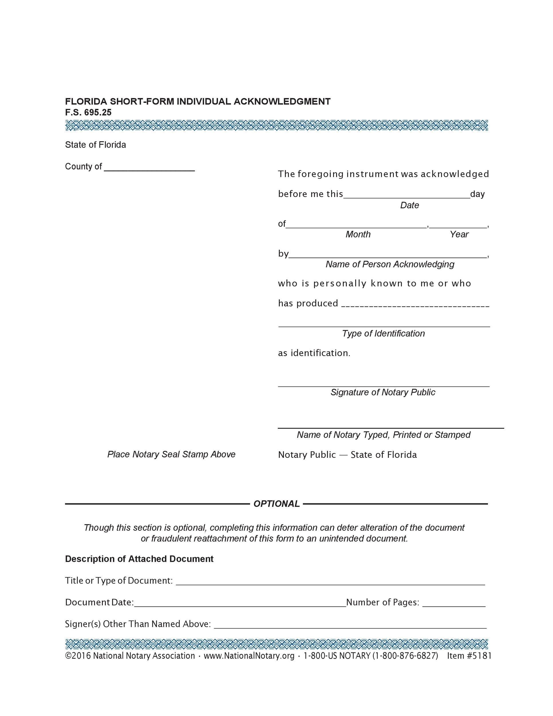 40 Free Notary Acknowledgement Statement Templates TemplateLab