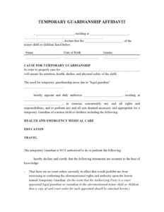 40 Printable Temporary Guardianship Forms All States