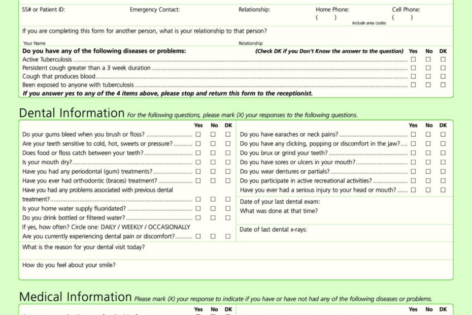 43 Medical Health History Forms PDF Word TemplateLab