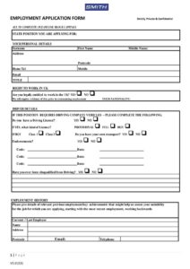 50 Free Employment Job Application Form Templates Printable