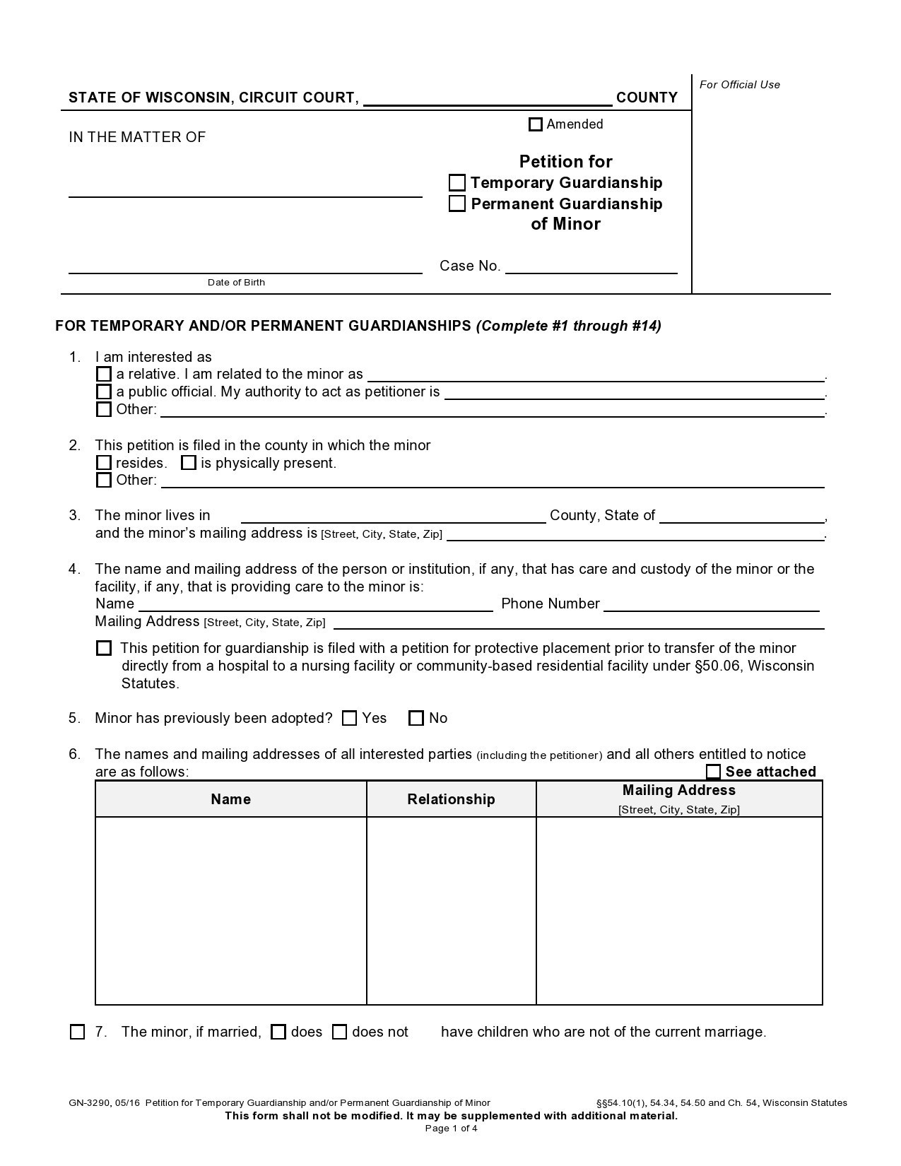 50 Free Guardianship Forms Temporary Permanent TemplateLab