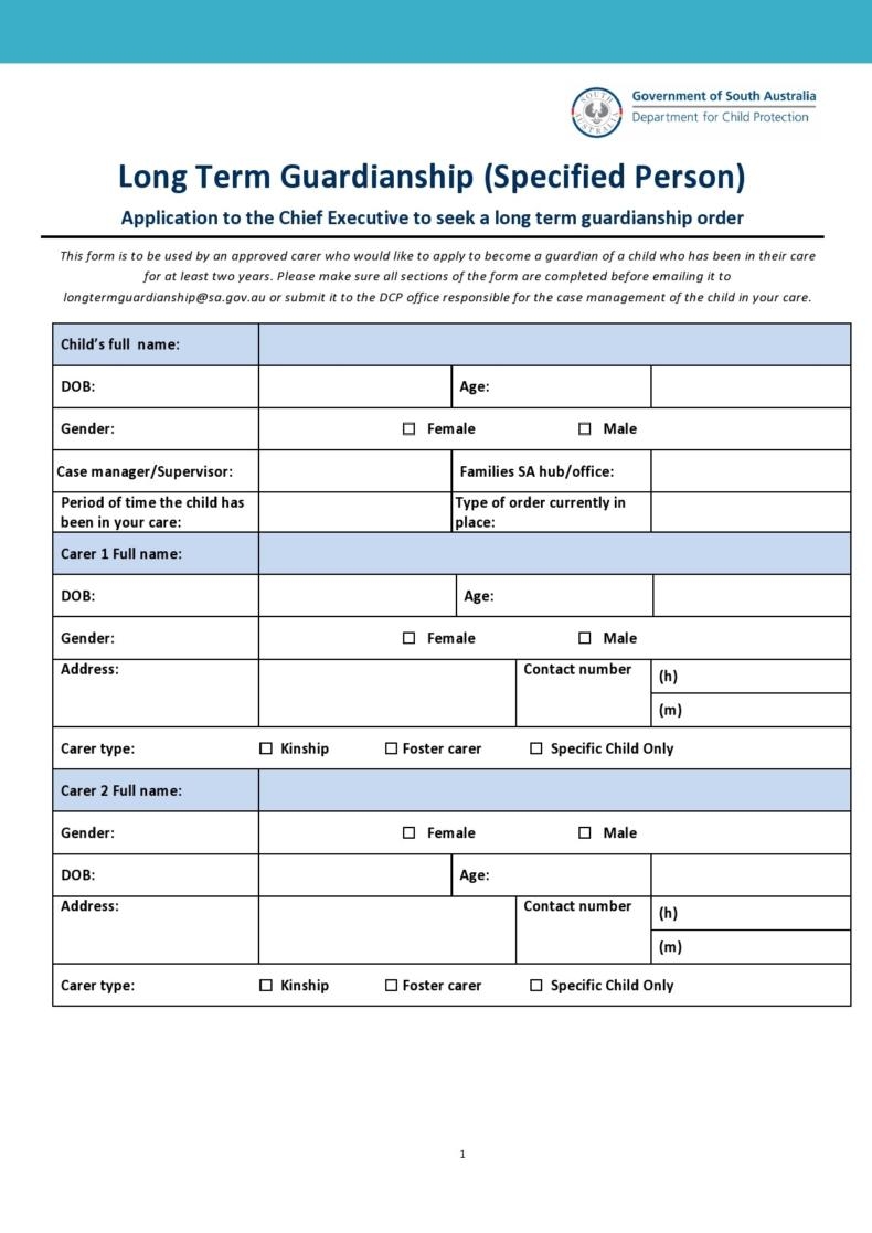 50 Free Guardianship Forms Temporary Permanent TemplateLab
