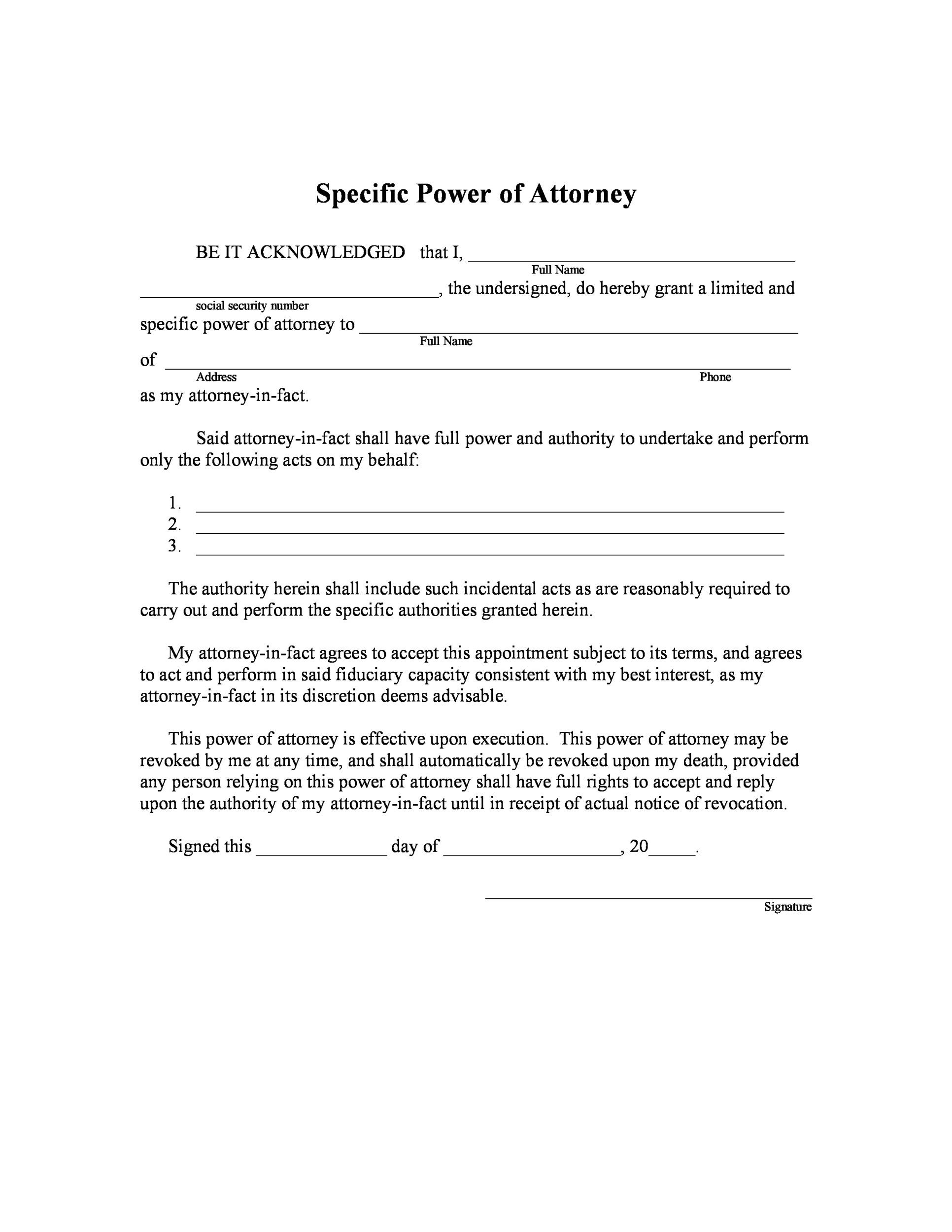 50 Free Power Of Attorney Forms Templates Durable Medical General 