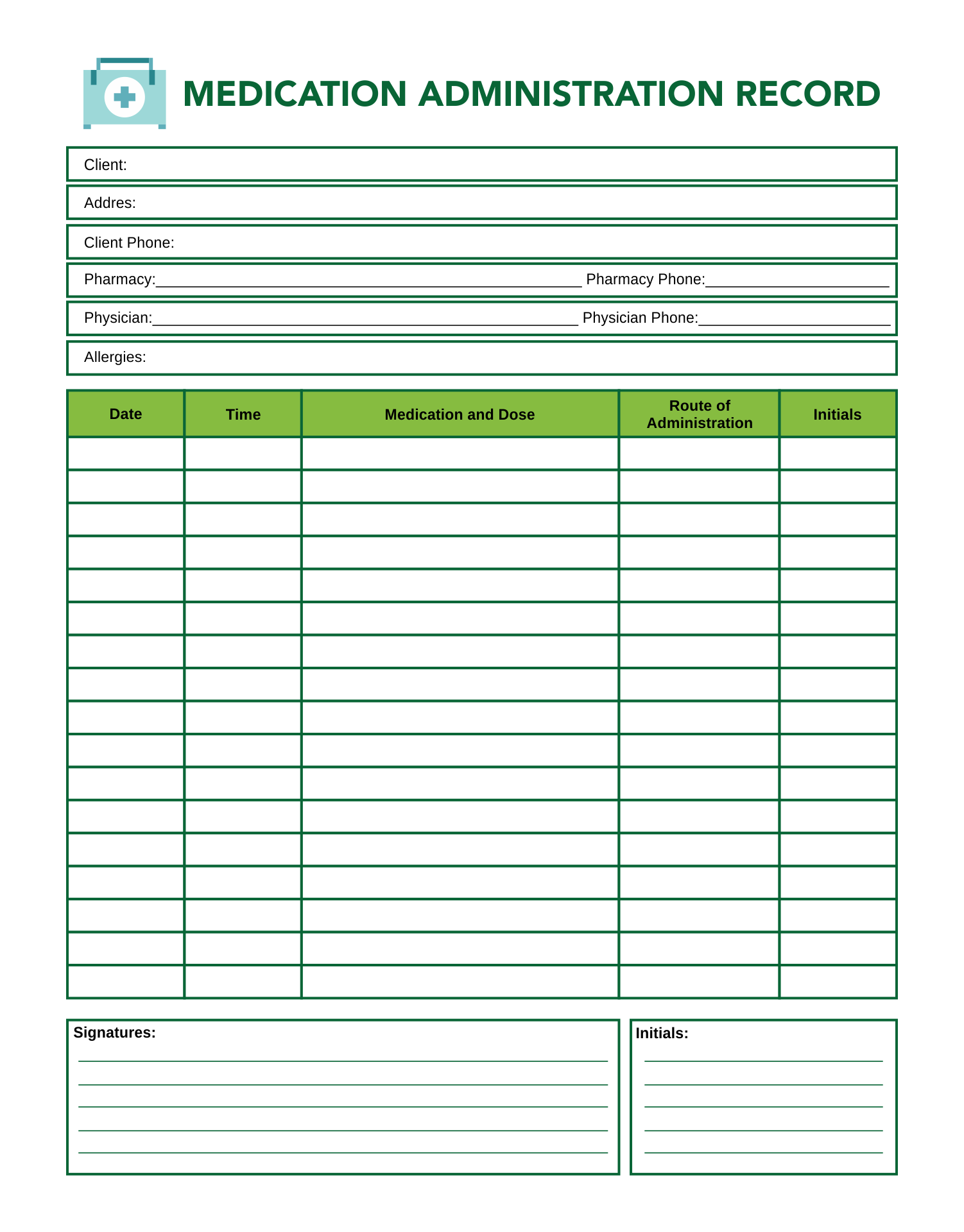 6 Best Images Of Printable Blank Medication Sheet Free Printable 