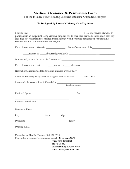 70 Medical Clearance Form For Surgery Page 4 Free To Edit Download 