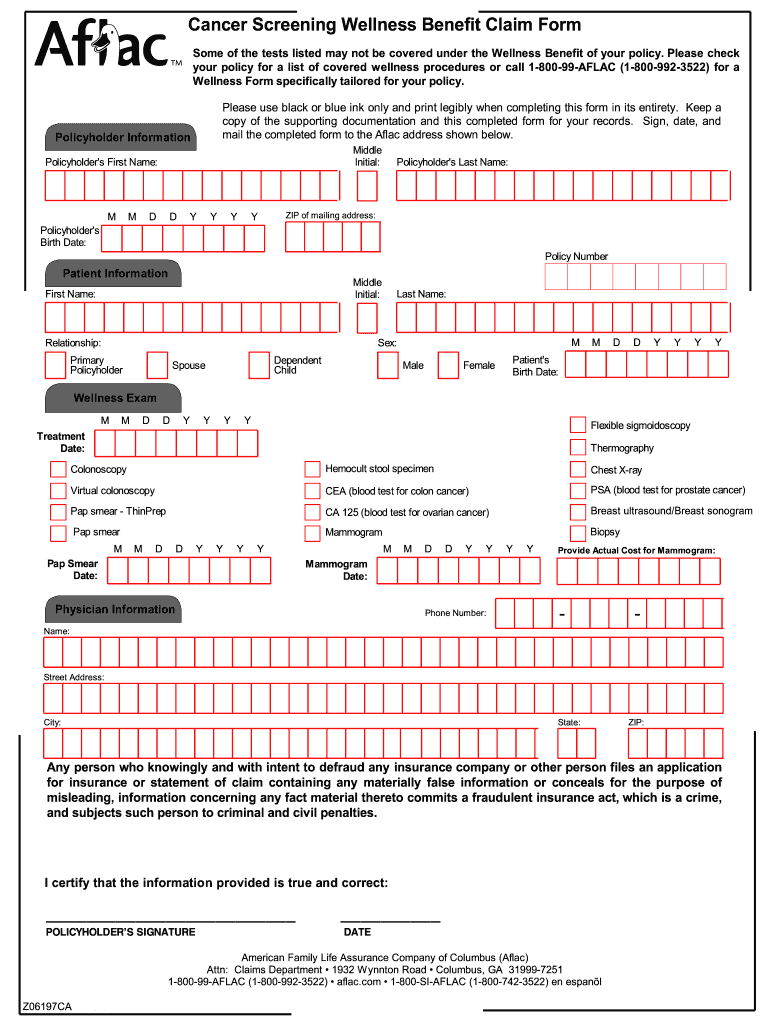 Aflac Printable Claim Forms