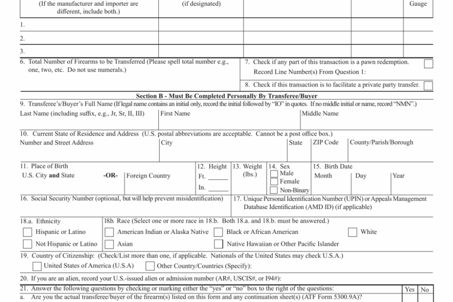 ATF Form 4473 Fill Out Sign Online And Download Fillable PDF