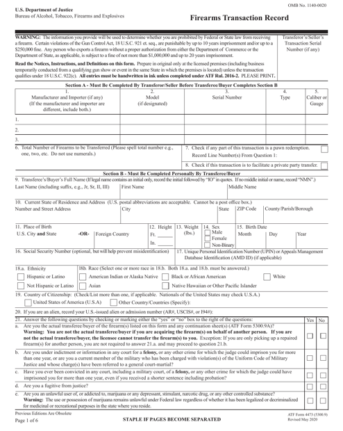 ATF Form 4473 Fill Out Sign Online And Download Fillable PDF