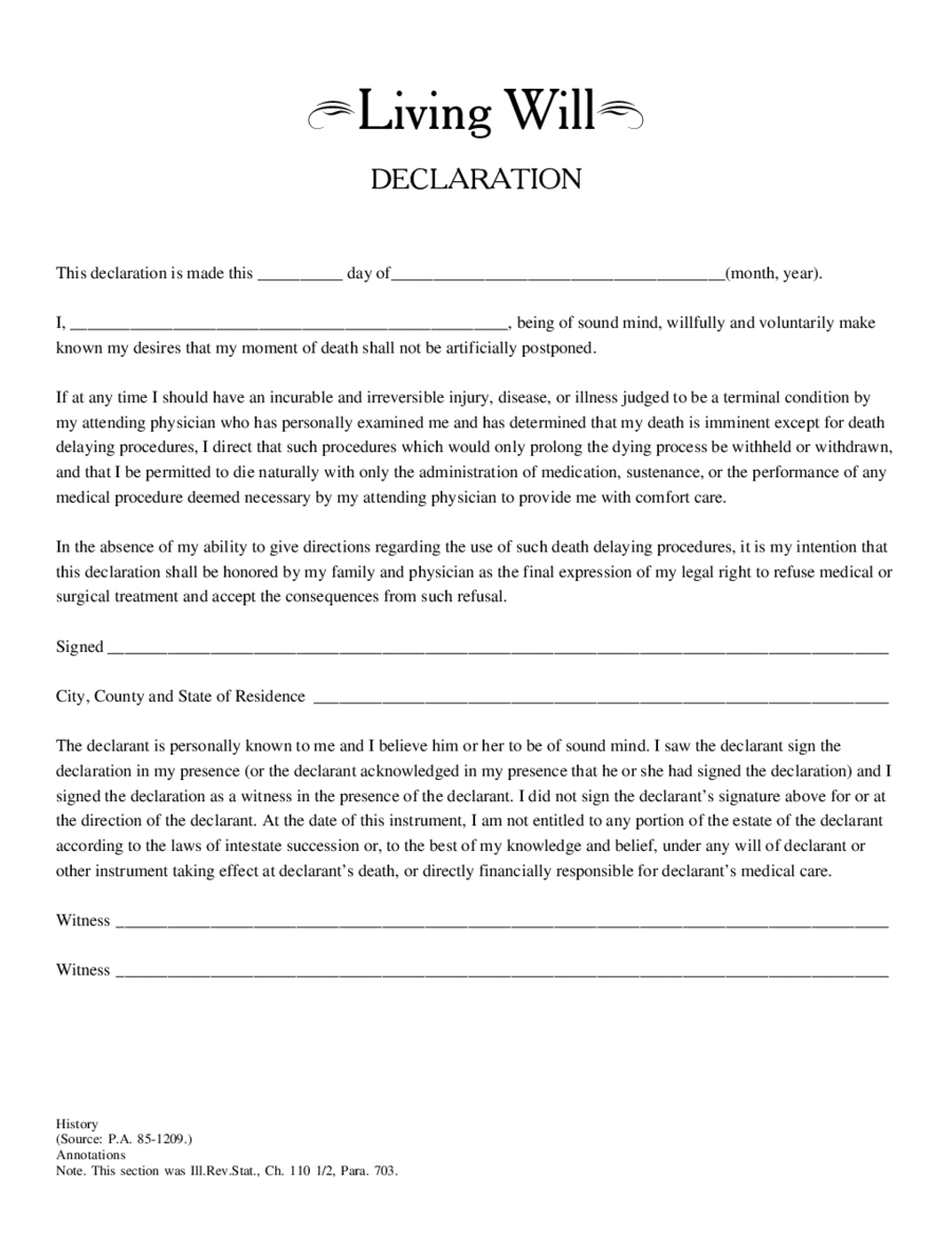Blank Living Will Forms Free Printable From Legalzoom Living Will 