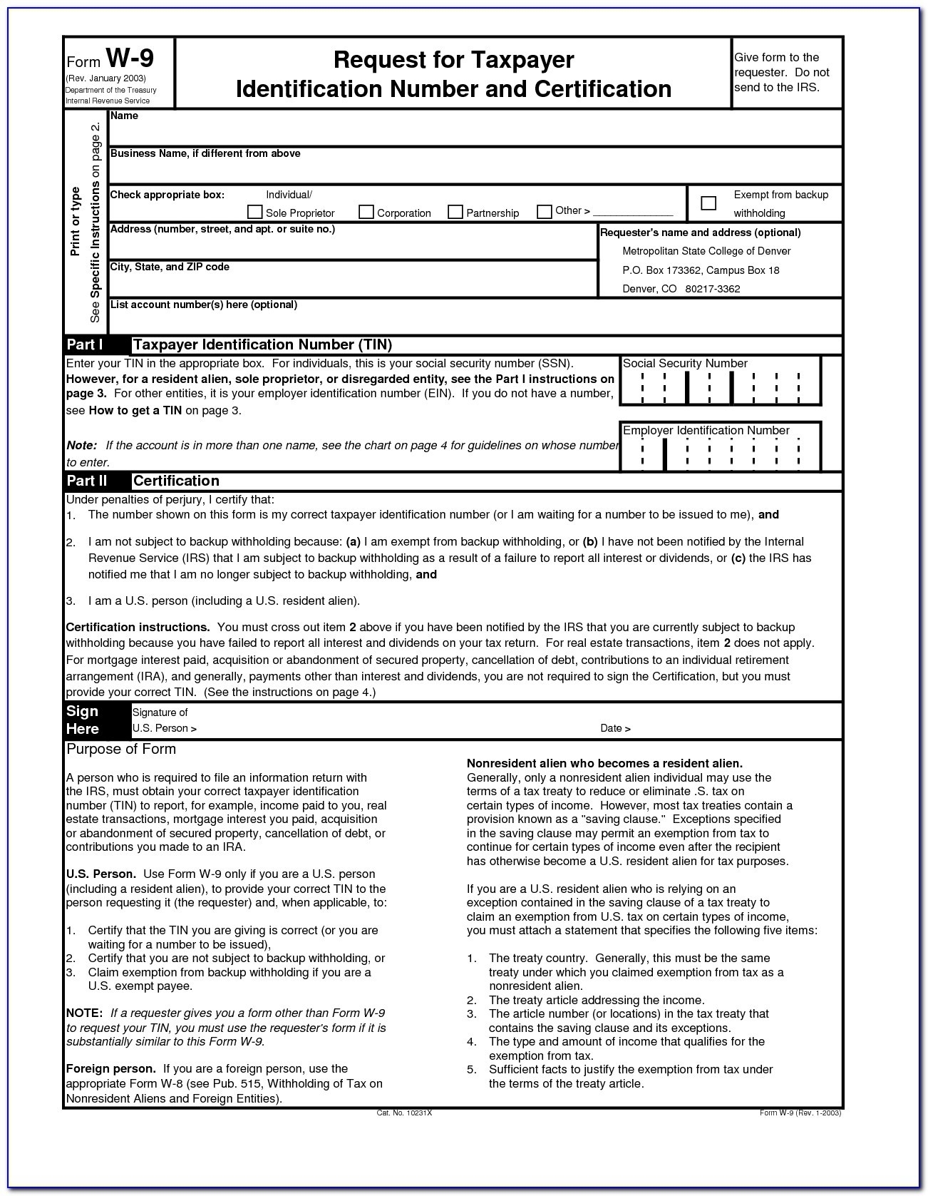 Blank W 9 Form 2024 Denise Donielle