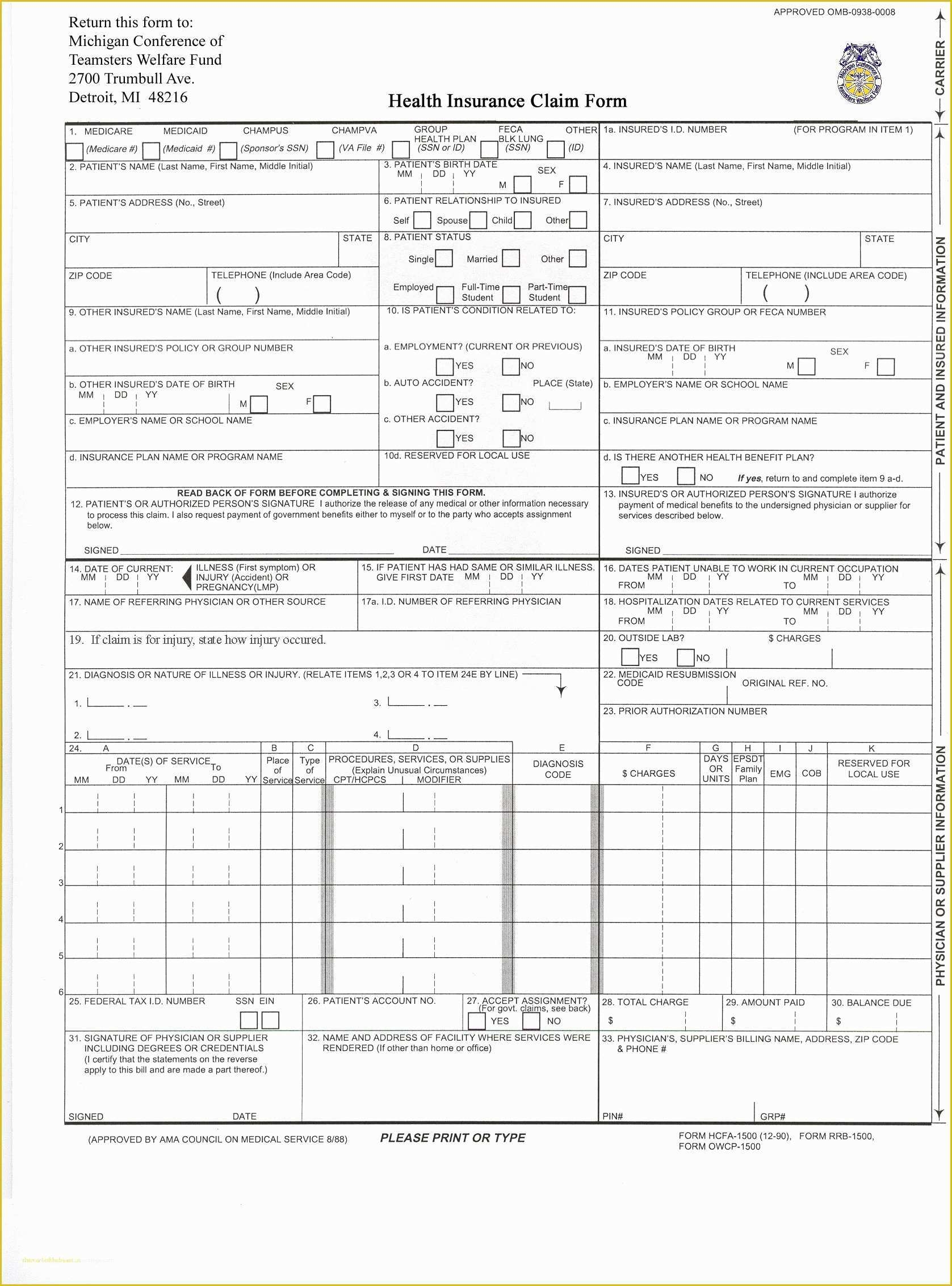 Cms 1500 Printable Form