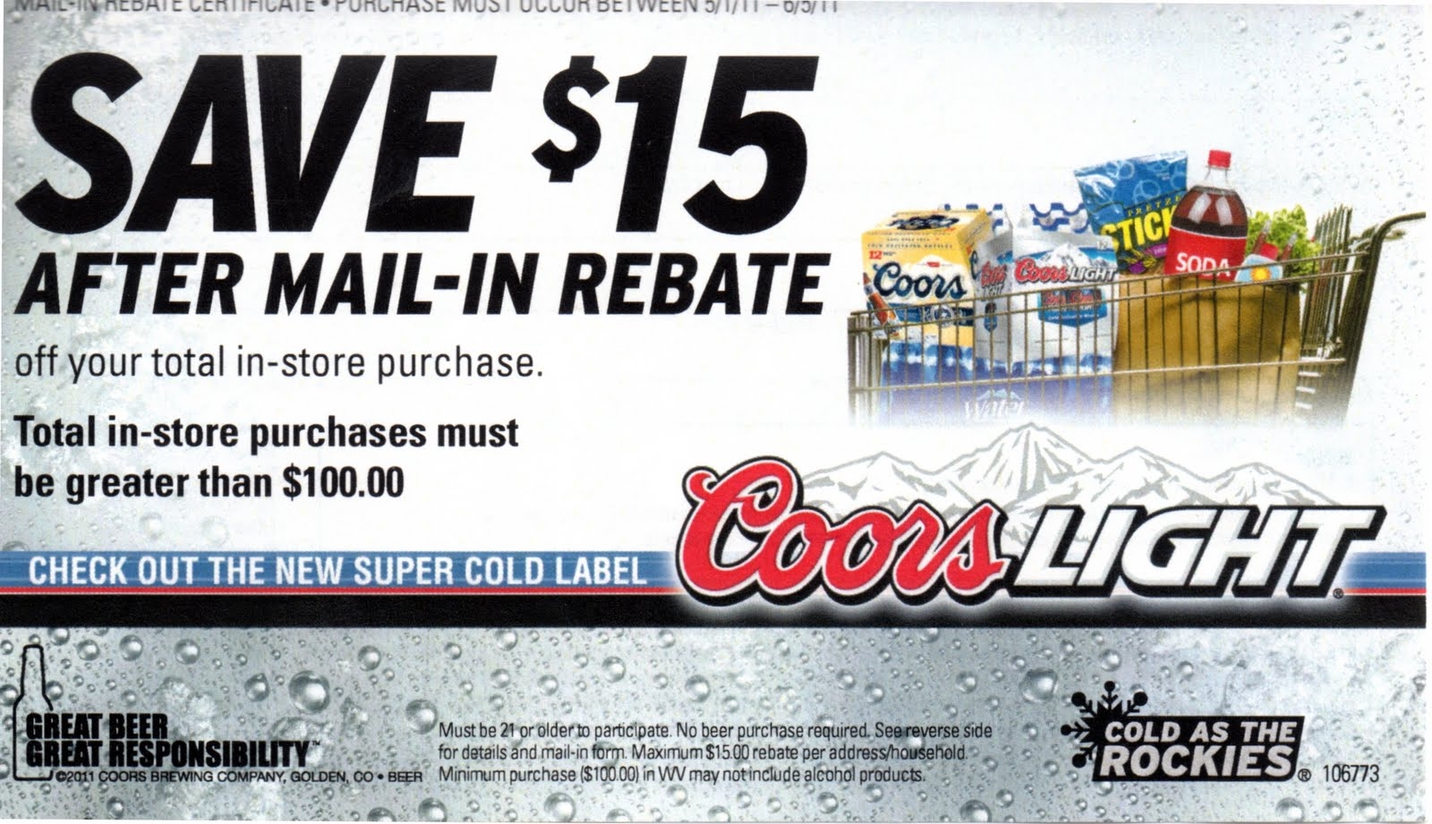 Coors Light Printable Rebate