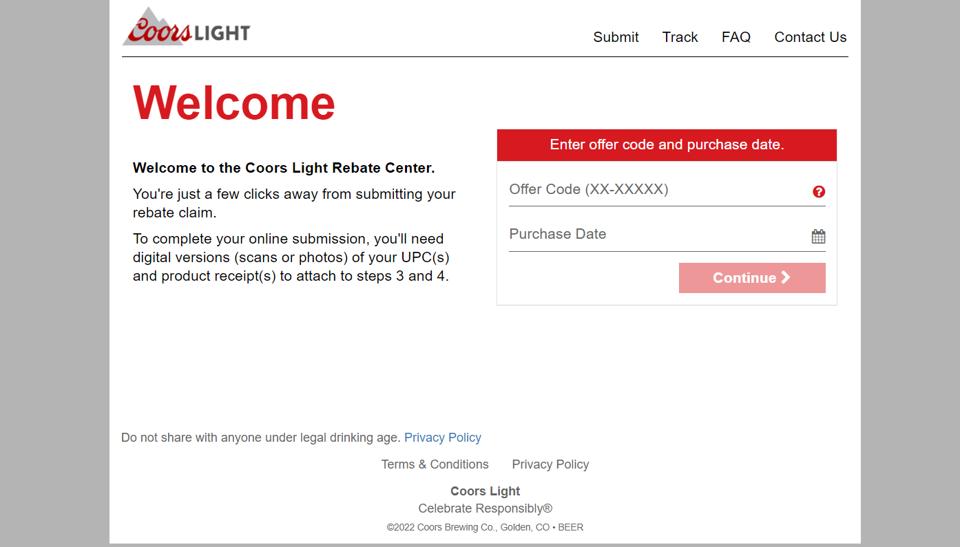 Coors Light Rebate Form 2025