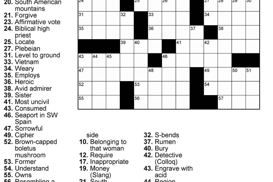Crossword Puzzle Printables For Adults 100 Crosswords With Solutions