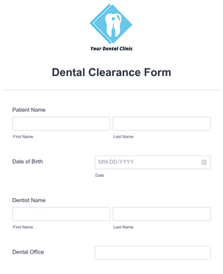 Dental Clearance Form Template JotForm