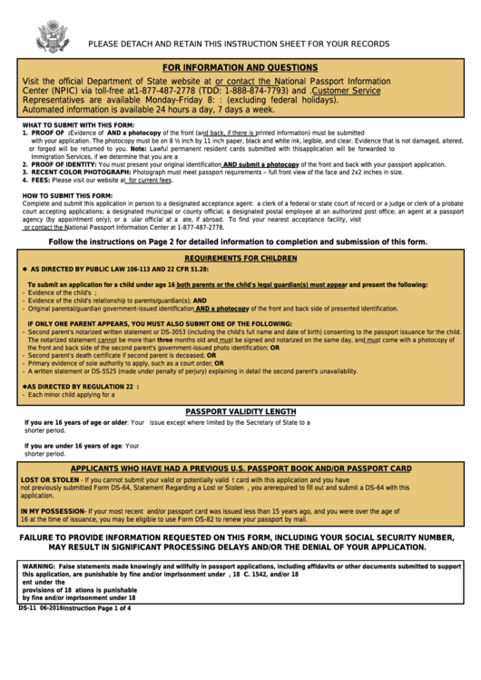 Ds11 Forms Passport Application Printable Printable Forms Free Online