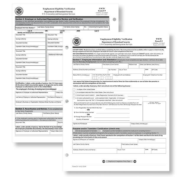 Employment Eligibility Verification Form I 9 2023 Printable Forms 