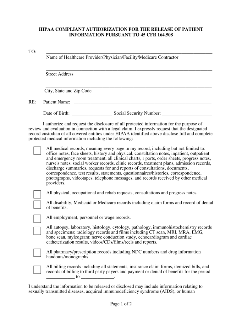 Example Of HIPAA Form Complete With Ease AirSlate SignNow