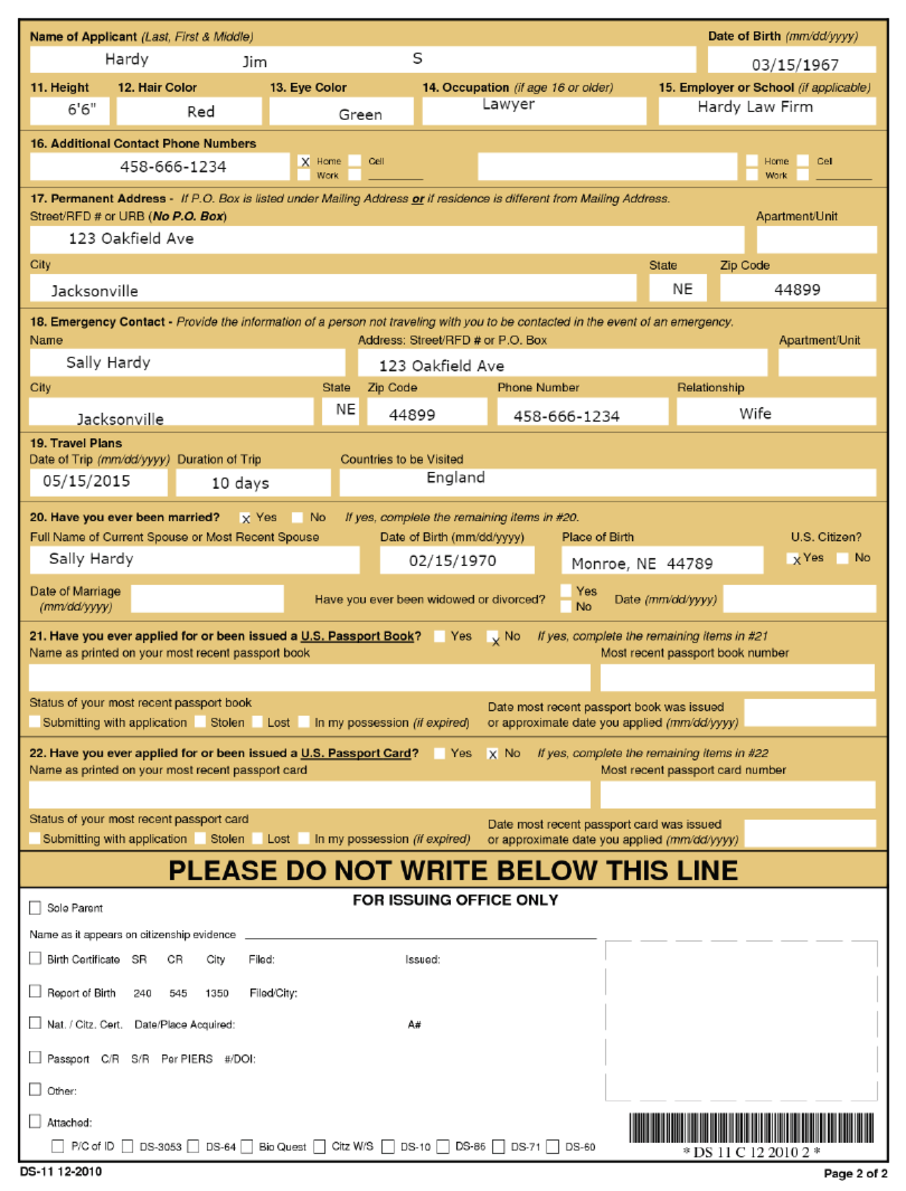 Fillable And Printable Ds 11 Form