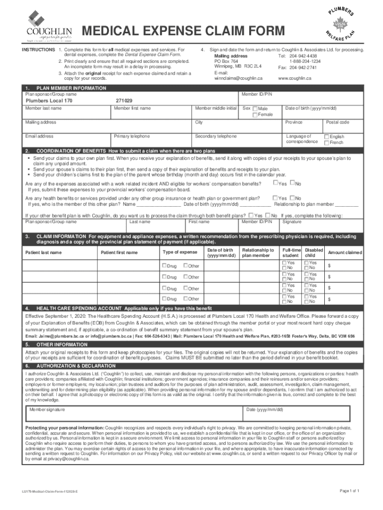 Fillable Online Medicare Medical Claim Reimbursement Form Fax Email 