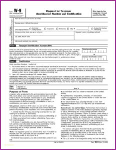 Fillable W 9 Tax Form Printable Forms Free Online