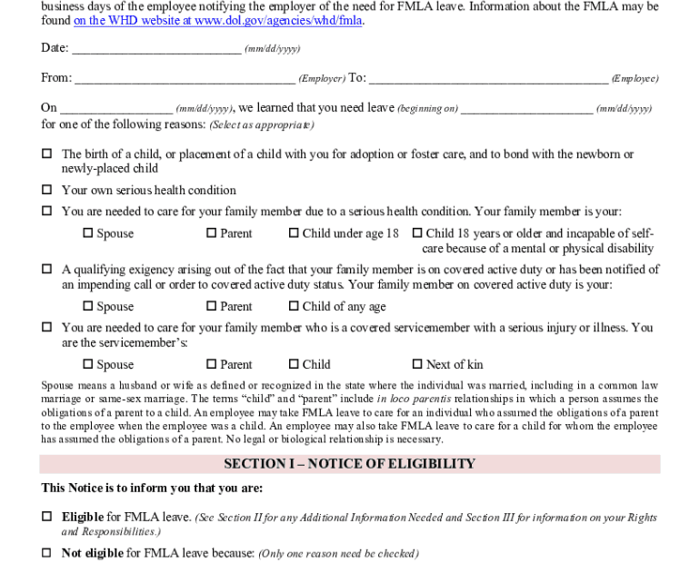 Fmla Forms 2024 Printable Sample Tedra Genovera