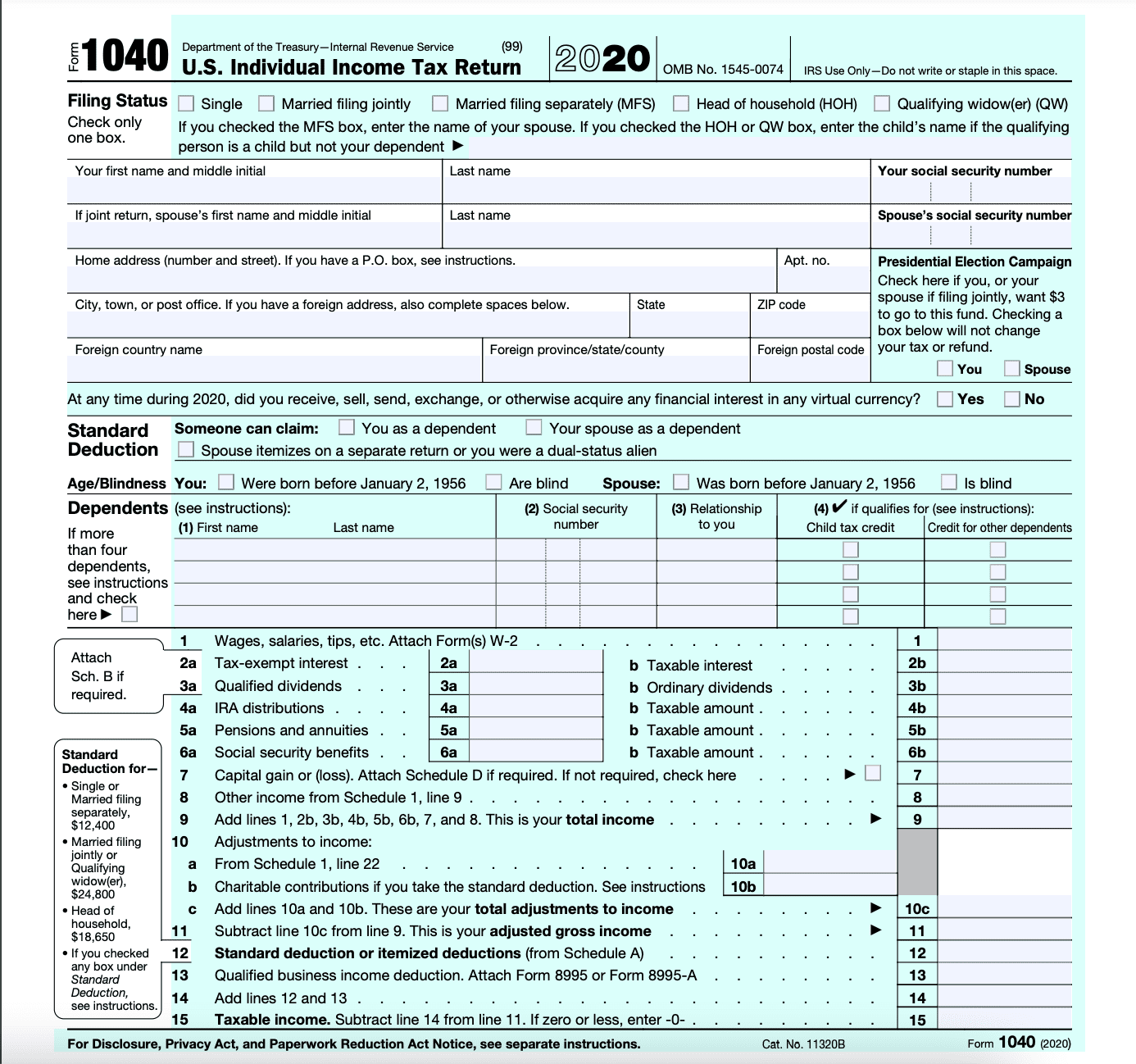 Form 1040 U S Individual Tax Return Definition