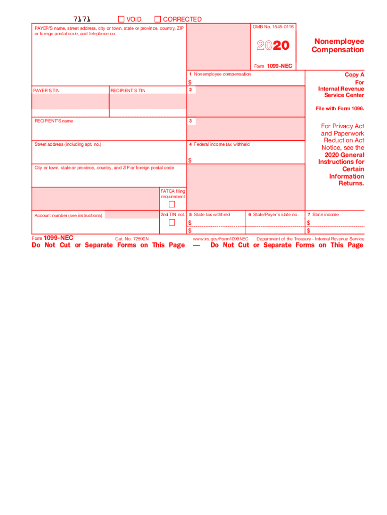 Form 1099 Nec Printable Printable Forms Free Online