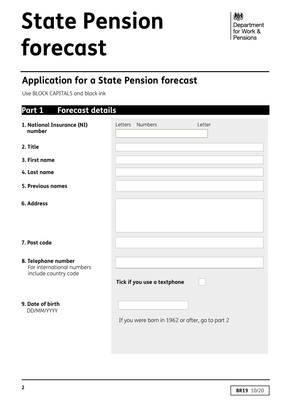 Form BR19 Fill Out Sign Online And Download Fillable PDF United 